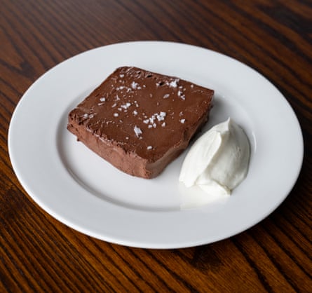 ‘Intense’: the chocolate terrine and creme fraiche, The Shed, Swansea.