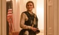 This image released by A24 shows Kirsten Dunst in a scene from "Civil War." (Murray Close/A24 via AP)