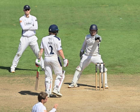 Ben Brown of Hampshire appeals during the County Championship match against Yorkshire at Southampton