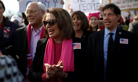 House minority leader Nancy Pelosi spoke at the march in Washington.