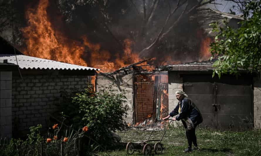 Russia-Ukraine war live: Moscow to halt gas supplies to Netherlands; US will not supply long-range rocket systems to Kyiv 7 An elderly woman walks away from a burning house garage after shelling in the city of Lysychansk.