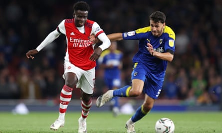 Bukayo Saka (left) had an impact for Arsenal when he came off the bench.