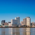 Stock photograph of the skyline of New Orleans and the Mississippi River