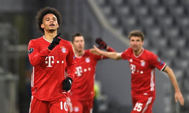 Leroy Sané celebrates his goal.