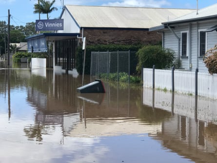 Flooded homes and stores in Ballina.