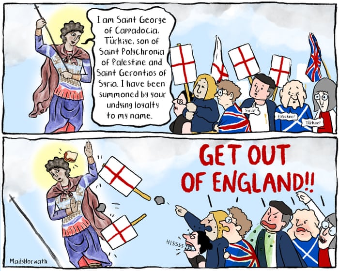 Madeline Horwath on St George returning to England – cartoon