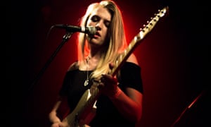 Rebecca Taylor of Slow Club performs on stage at Brudenell Social Club in Leeds.