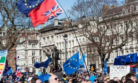 Thousands of pro-EU supporters march in Unite For Europe rally in London