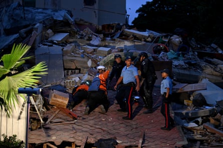 First responders search for victims in the Venezuela earthquake