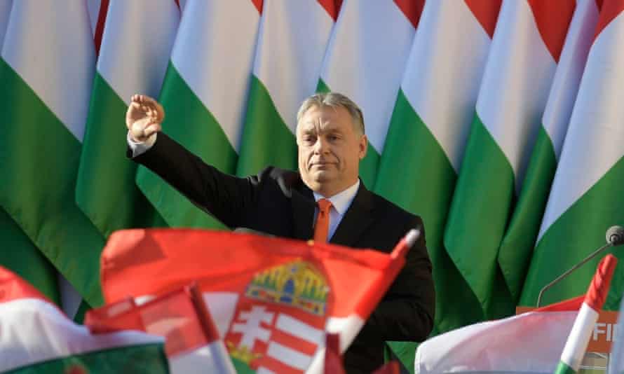 Viktor Orbán at an election rally
