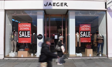 A closed Jaeger store in Chelsea, London in November.