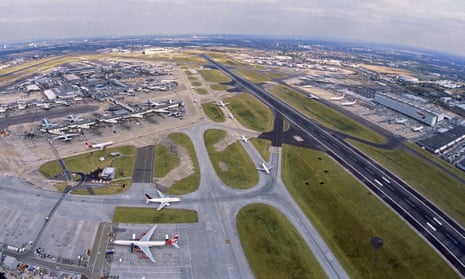 An aerial view of Heathrow airport’s southern runway.