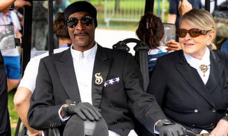 Snoop Dogg and Martha Stewart arrive at the dressage team competition.