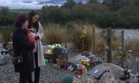 Jacinda Ardern at a memorial for the Pike River miners