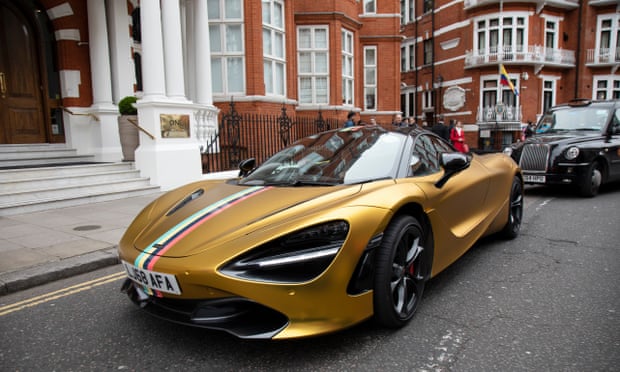 Gold McLaren in Knightsbridge In London