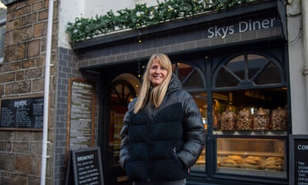 Sarah Allen outside her cafe Sky’s Diner in St Ives.