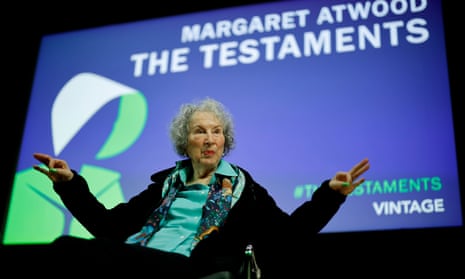 ‘This one was not arranged’ … Margaret Atwood at a 2019 launch of The Testaments, her sequel to The Handmaid’s Tale.