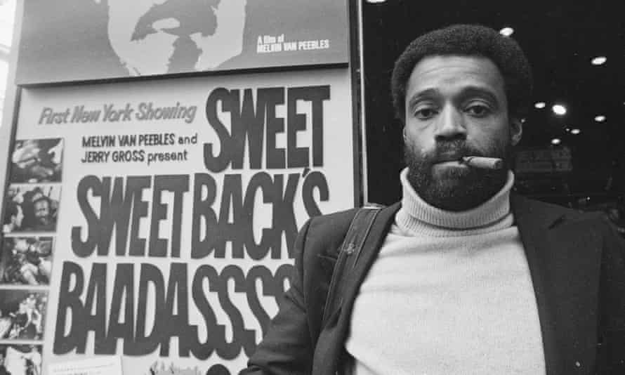 Melvin Van Peebles in New York City, 1971, outside a cinema showing his hugely successful film Sweet Sweetback's Baadasssss Song.