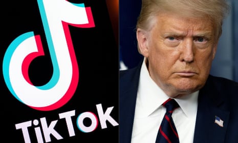 Composite image of TikTok logo and Donald Trump