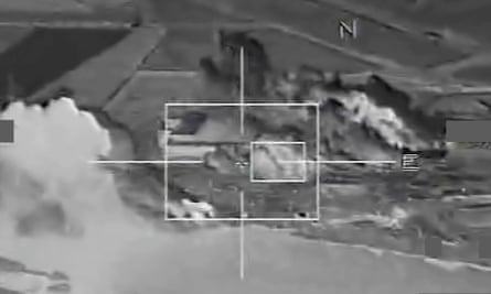French airstrikes on Isis strongholds in Syria.