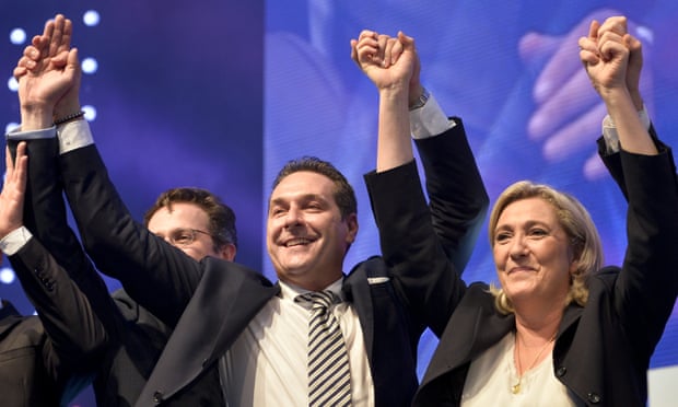Heinz-Christian Strache and Marine Le Pen