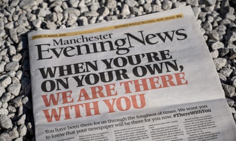 The front page of the Manchester Evening News during the Covid pandemic.