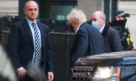 Boris Johnson  outside Downing Street.