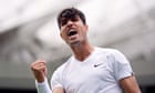 Carlos Alcaraz starts Wimbledon defence with win over lively Mark Lajal