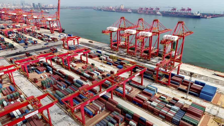 The new automated container port in Rizhao in eastern China’s Shandong province.