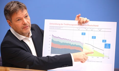 Robert Habeck at the federal press conference in Berlin Opening balance sheet on climate protection.