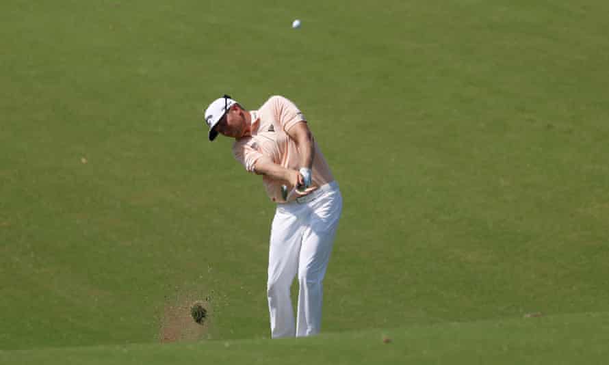 Talor Gooch plays from the fairway on the 4th during yesterdays’ opening round at Southern Hills.