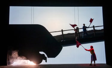 Henna Mun (Phyllis), Matthew McKinney (Peter) and Jessica Cale (Bobbie) in The Railway Children by Mark-Anthony Turnage at Glyndebourne.