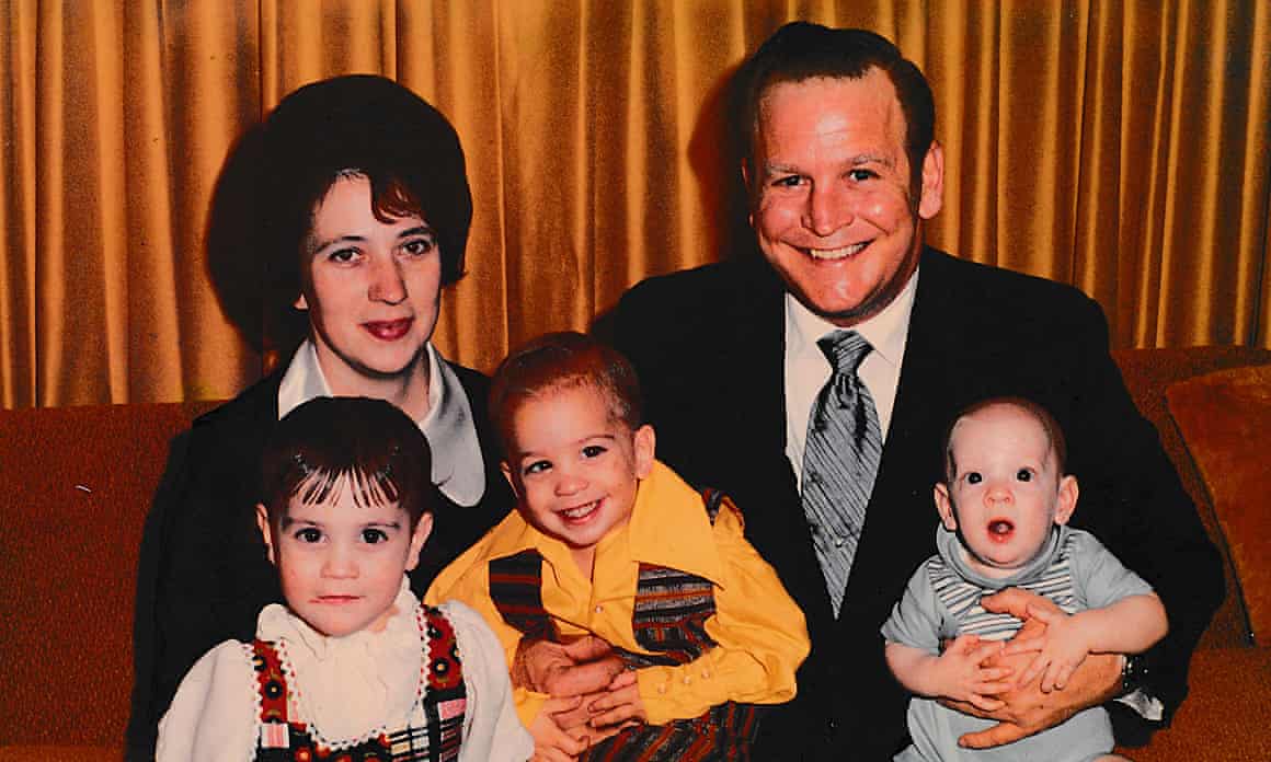 April Balascio (front left) with her father, Edward Wayne Edwards (rear right), her mother and her two younger brothers.