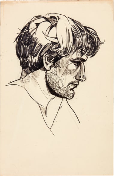 Portrait of Ted Hughes by Sylvia Plath.
