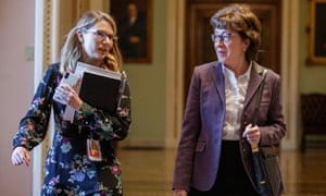 Susan Collins at the US Capitol in Washington DC Monday.