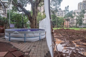 One of the artificial ponds erected for Ganesh Chaturthi by Mumbai’s city corporation.