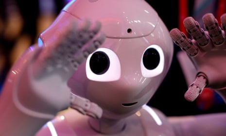 A Pepper robot by SoftBank Robotics.