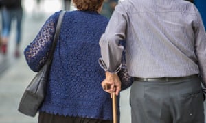 Older couple walking