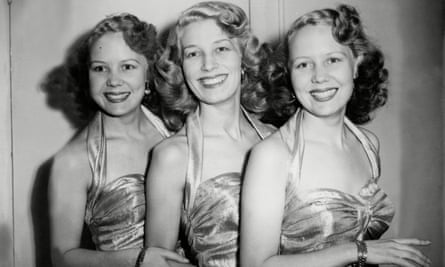 The Beverley Sisters – Teddie, Joy and Babs – in 1950. Their penchant for risqué songs and dresses, made by their mother, got them into trouble with their bosses at the BBC.
