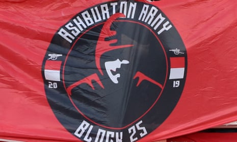 The Ashburton Army flag on display at the Emirates Stadium