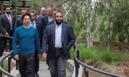The crown prince with Sergey Brin, co-founder of Google.