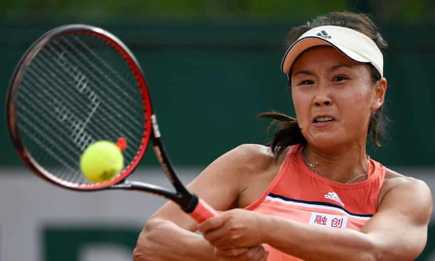 Peng Shuai in action at the French Open in 2018.