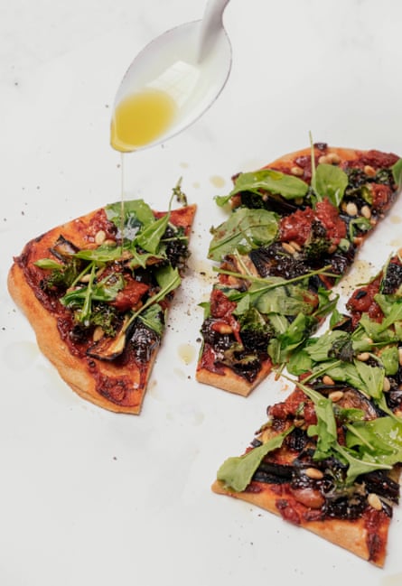 Paprika and paprika add smoke to this flatbread.