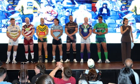 Players from Australian and english rugby league teams ahead of the weekend games in Las Vegas.