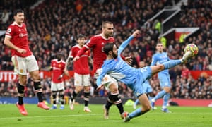 Bernardo Silva of Manchester City scores their team's second goal