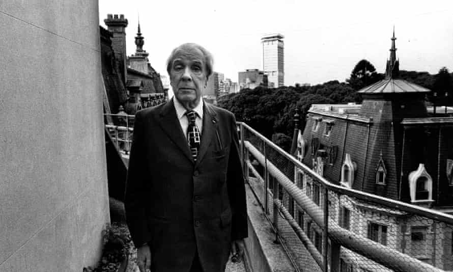 Jorge Luis Borges on the terrace of his house.