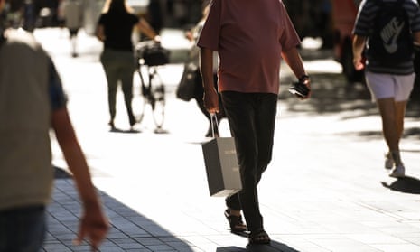 A shopper at Rundle Mall in Adelaide.