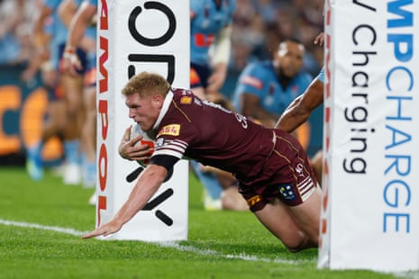 Thomas Flegler scores a effort for Queensland.