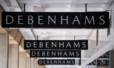 A Debenhams store sign in Cardiff