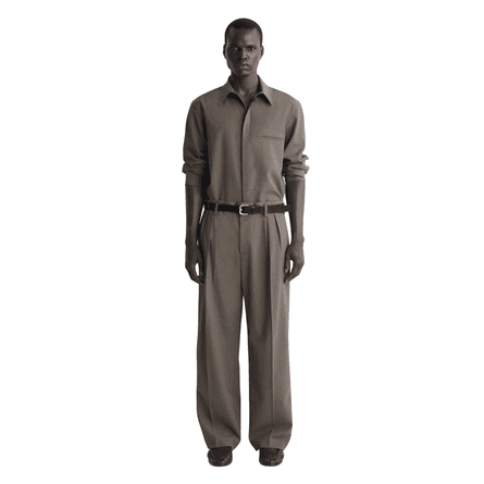 Cos – wool-blend relaxed-fit wide-leg trousers